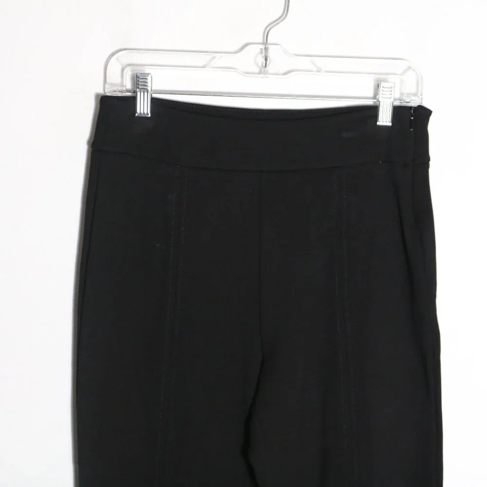 ME+EM Ponte Pull On Pant Womens 6 Black Ankle Center Seam Back Slit Classic Work - Picture 3 of 8